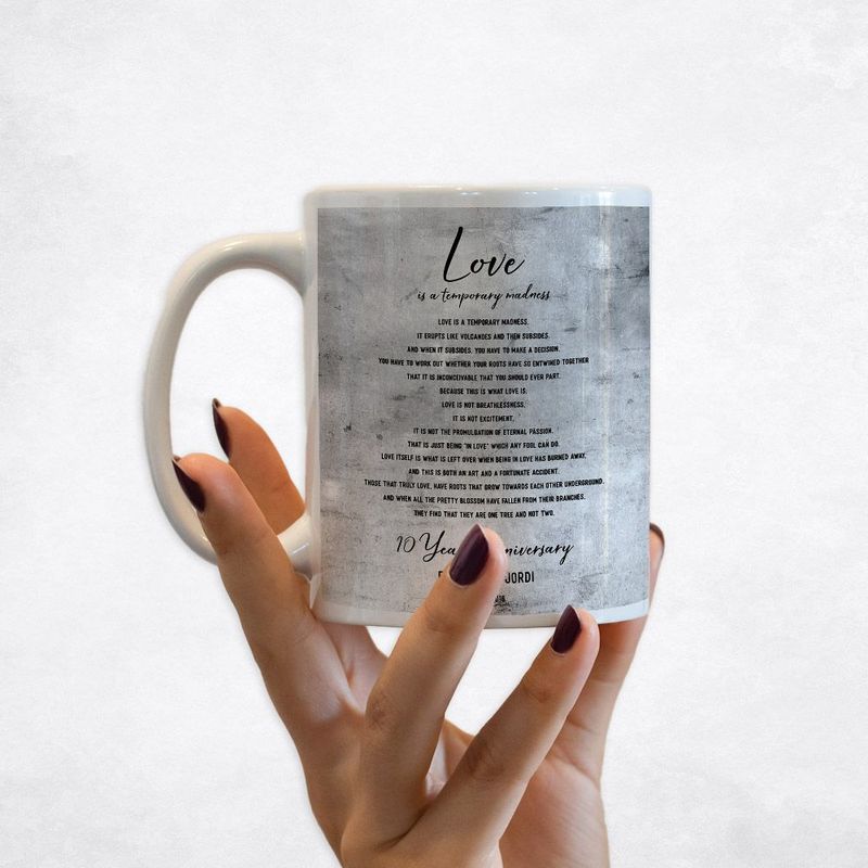 #1 Best Seller - Tarnished Tin Wedding Reading 10th Anniversary Coffee Mug Gift for Couple M-1904
