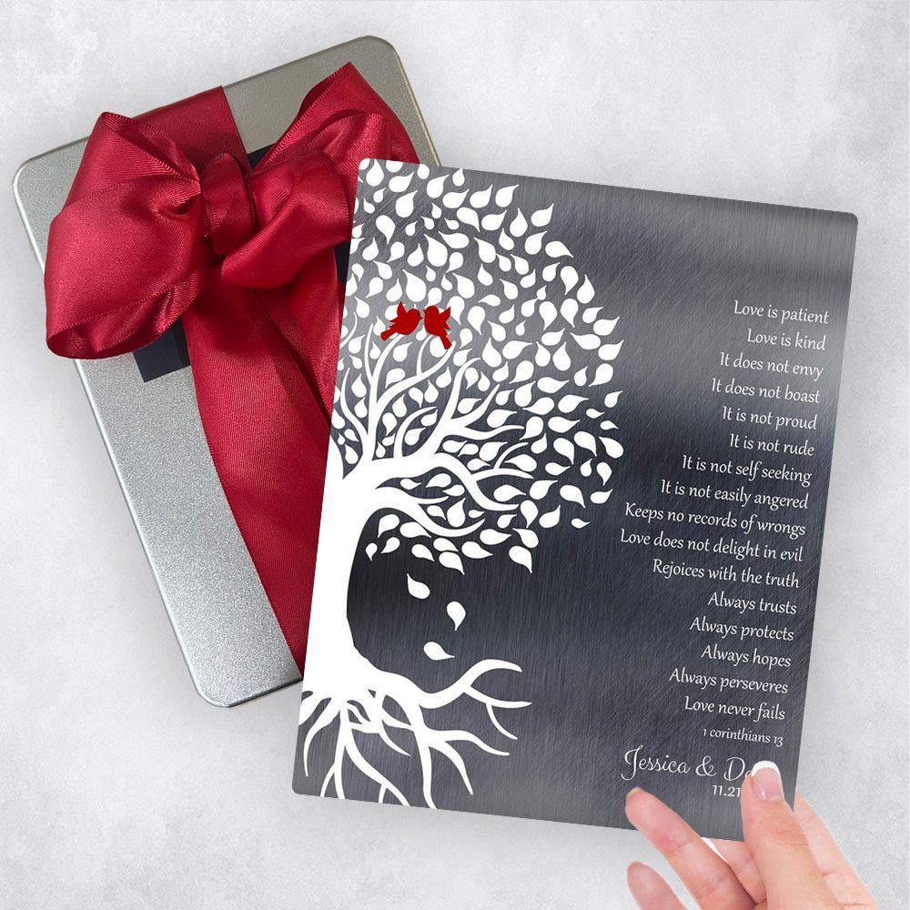 Tin Half Tree with Roots 10th Anniversary Gift Delivery Box Gift for Couple TOY-1281