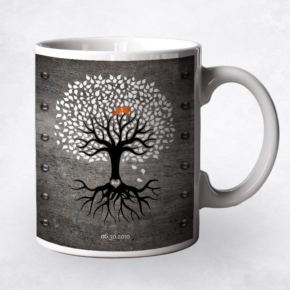 #1 Best Seller - Iron Tree with Roots 6th Anniversary Coffee Mug Gift for Couple M-1373