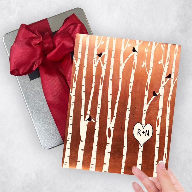 #1 Best Seller - Copper Birch Tree Forest 7th Anniversary Gift Delivery Box Gift for Couple TOY-1428