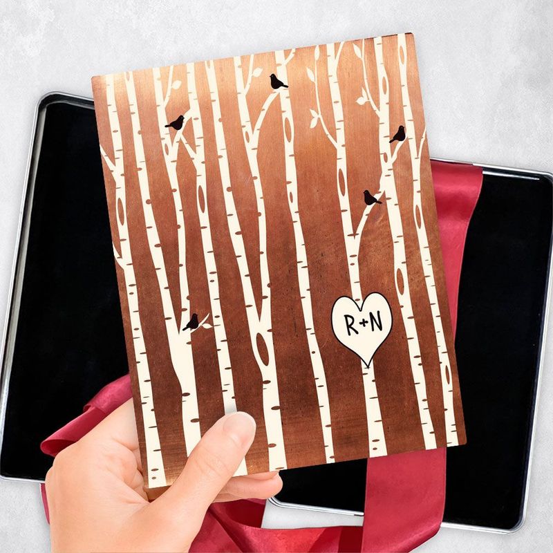 #1 Best Seller - Copper Birch Tree Forest 7th Anniversary Gift Delivery Box Gift for Couple TOY-1428