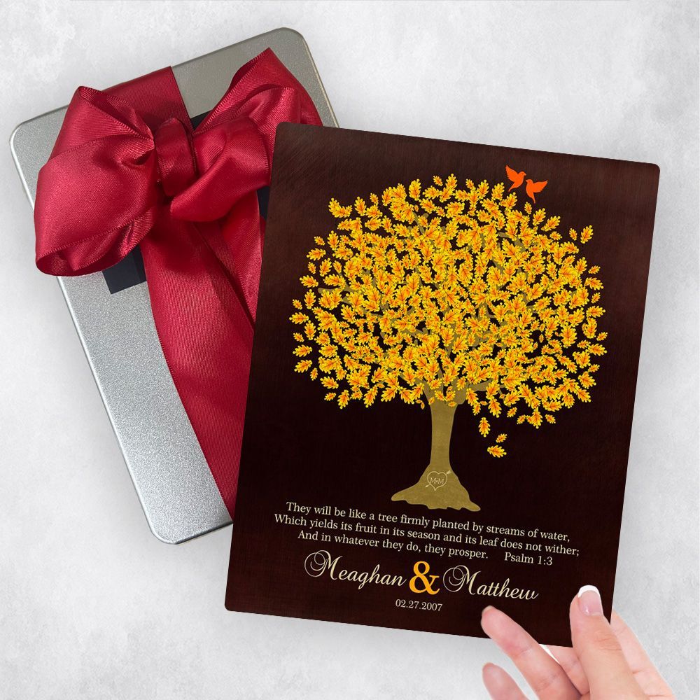 Golden Oak Tree Anniversary Gift Delivery Box Gift for Couple TOY-1411