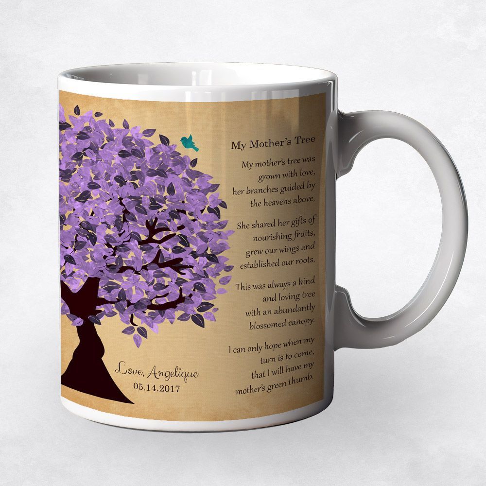 Side Purple Tree Family Ceramic Coffee Mug Gift For Mom M-1478