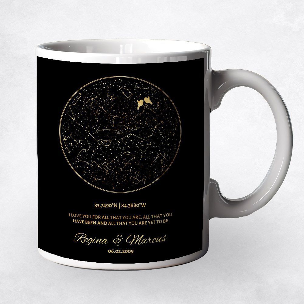 Star Map 50th Anniversary Coffee Mug Gift for Couple M-1760