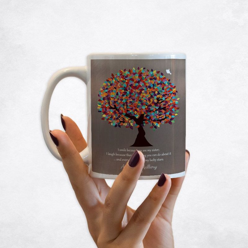 Bronze Colorful Spring Tree Family Appreciation Coffee Mug Gift for Sister M-1395