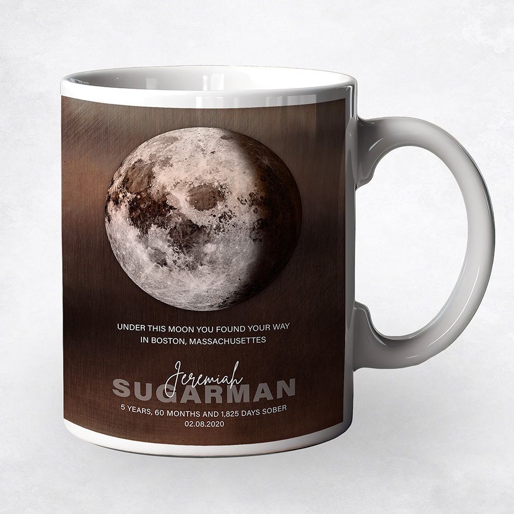 Bronze Sobriety Moon Phase When You Found Your Way Recovery Coffee Mug Gift for Recovering Alcoholic M-2170