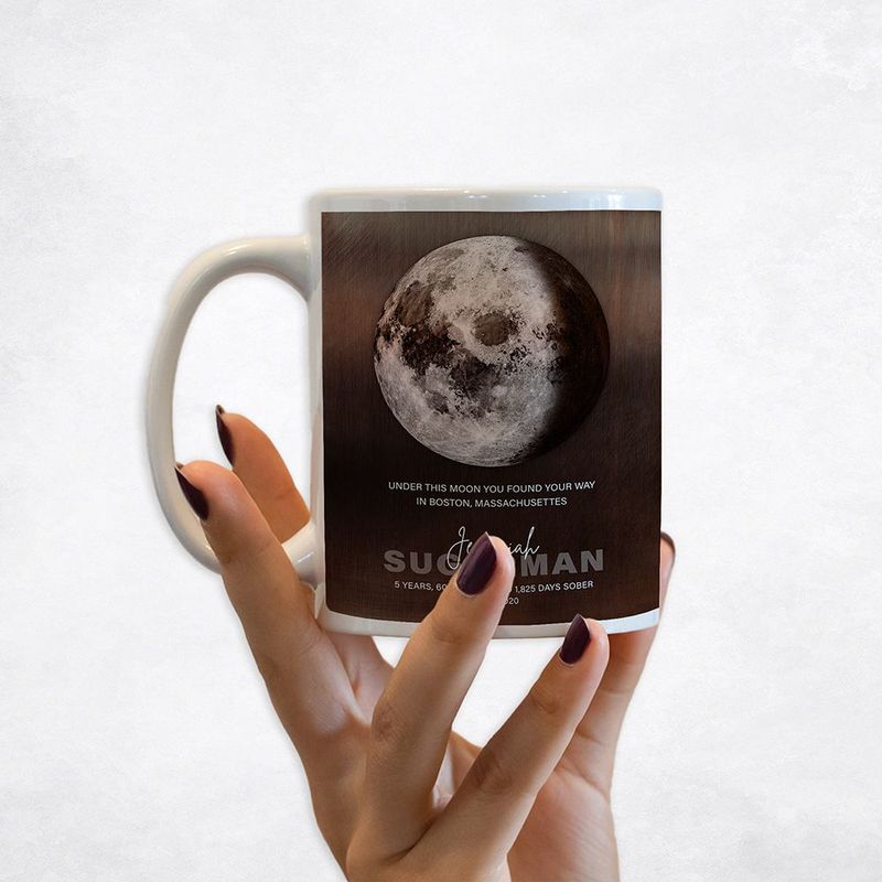 Bronze Sobriety Moon Phase When You Found Your Way Recovery Coffee Mug Gift for Recovering Alcoholic M-2170