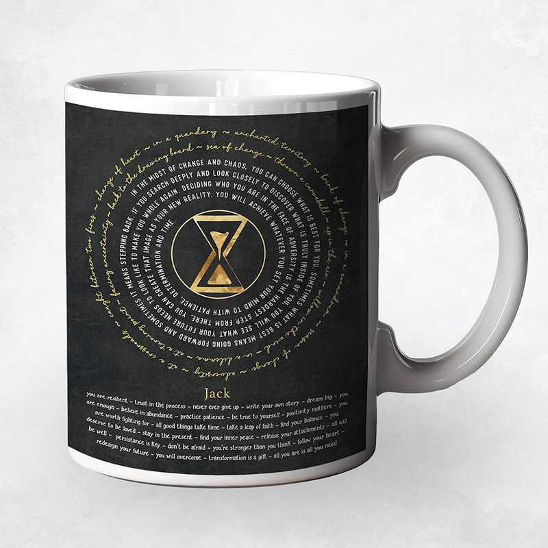 Hourglass Words of Encouragement for Him Divorce Coffee Mug Gift for Divorcee M-2155
