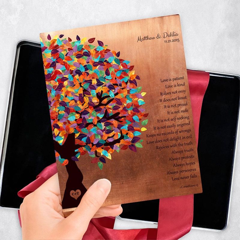 #1 Best Seller - Copper Half Spring Tree 7th Anniversary Gift Delivery Box Gift for Couple TOY-1403