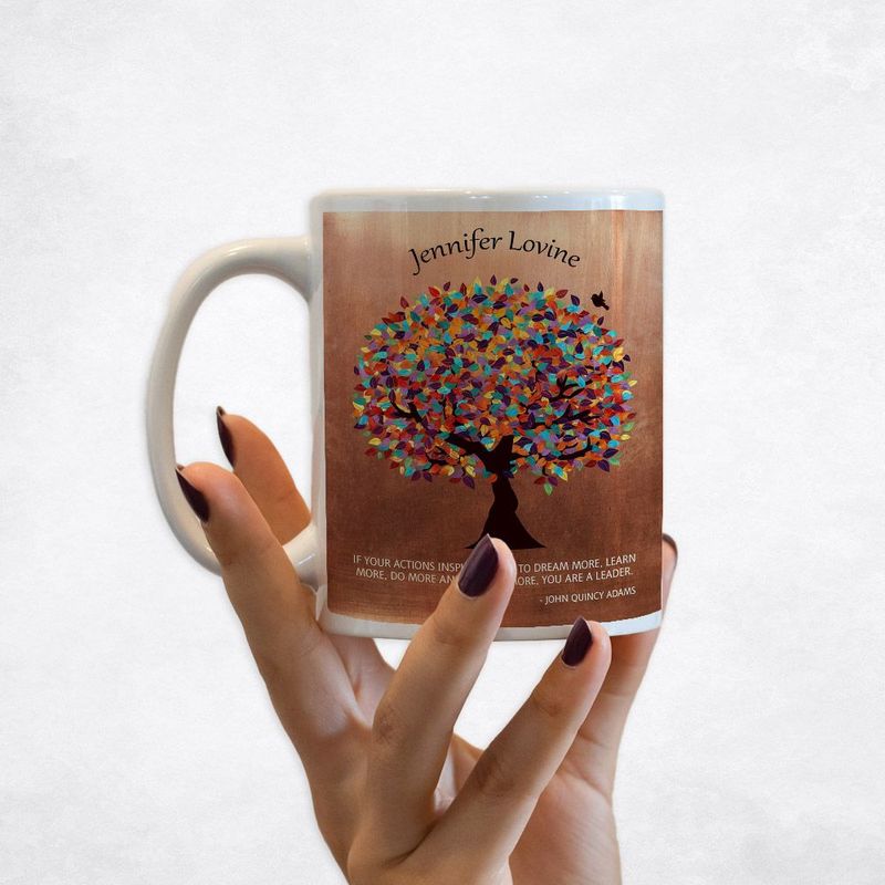 #1 Best Seller - Copper Colorful Spring Tree Leadership Appreciation Coffee Mug Gift for Mentor M-1429