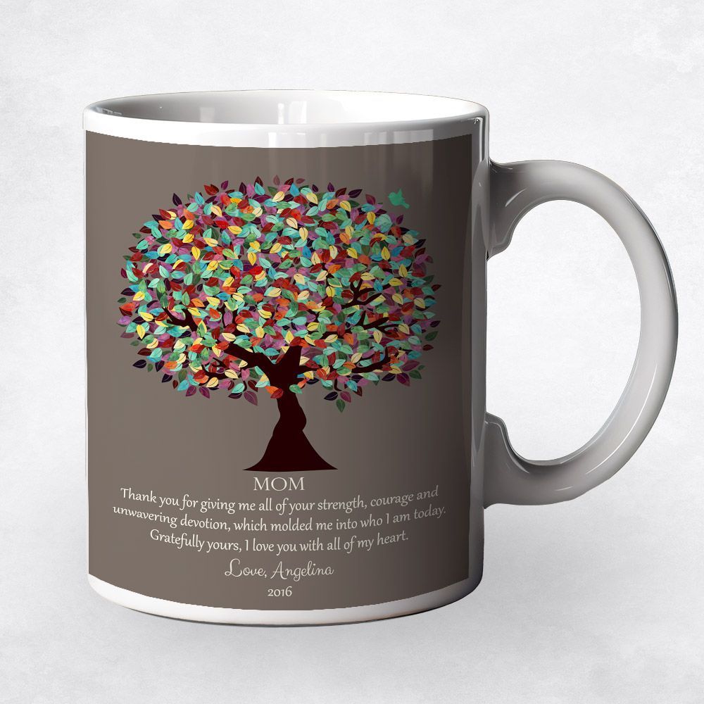 Colorful Spring Tree Family Ceramic Coffee Mug Gift For Mom M-1420