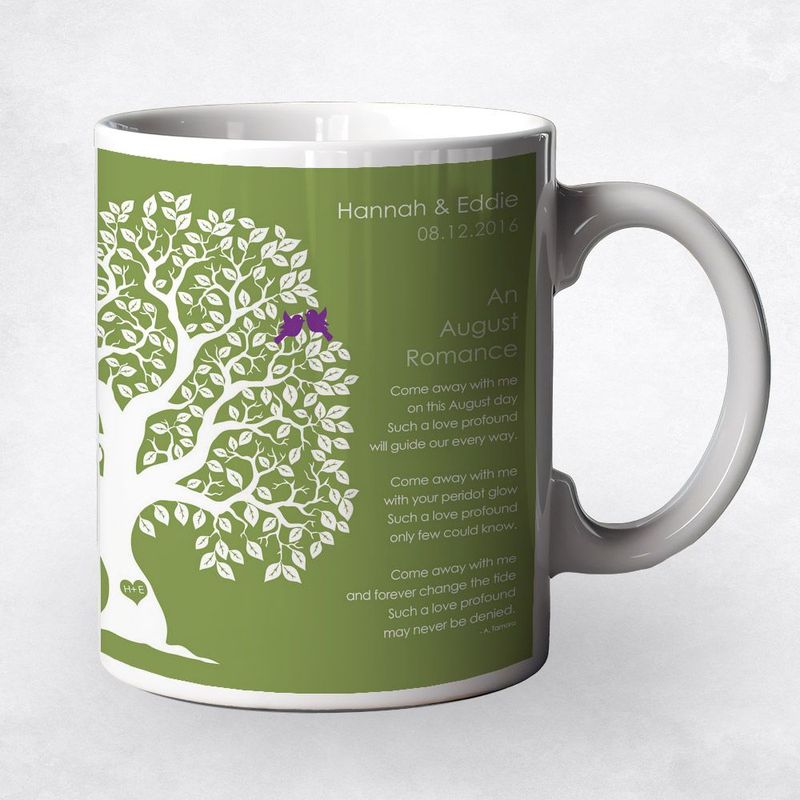 Half Artful Tree Engagement Coffee Mug Gift for Couple M-1708