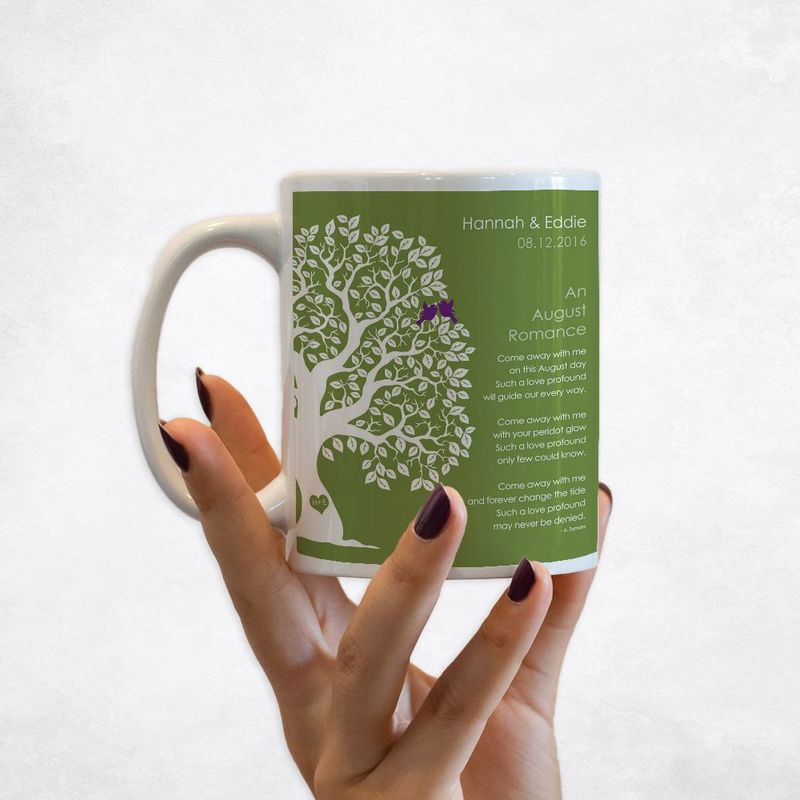 Half Artful Tree Engagement Coffee Mug Gift for Couple M-1708