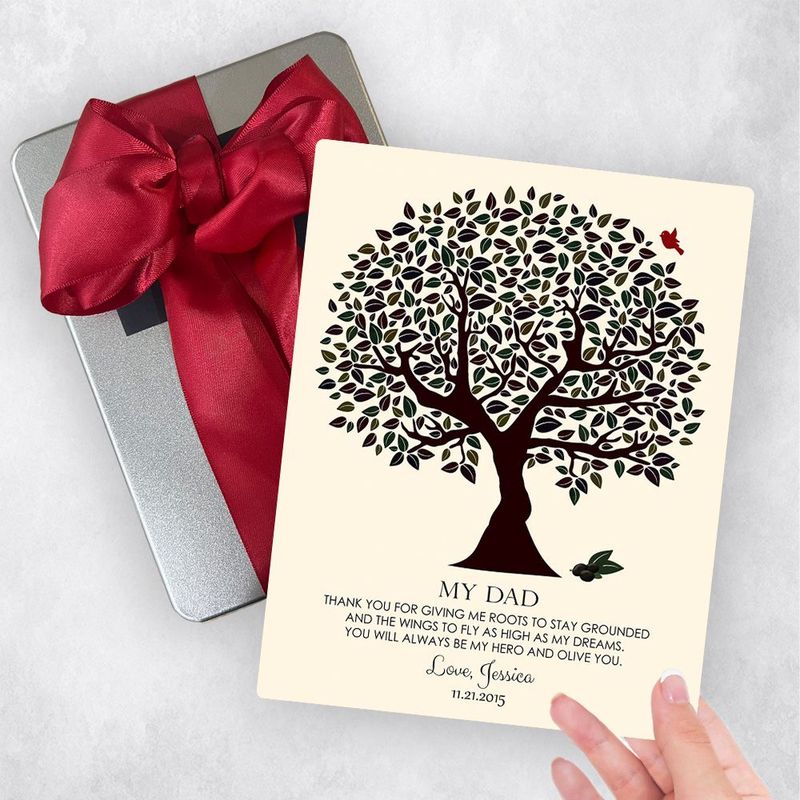 Dark Olive Tree Wedding Gift Delivery Box Gift for Father TOY-1175