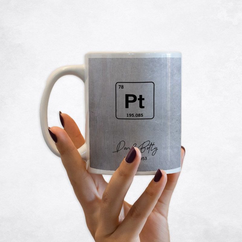 #1 Best Seller - Platinum Periodic Table Element 20th Anniversary Coffee Mug Gift for Couple M-1918
