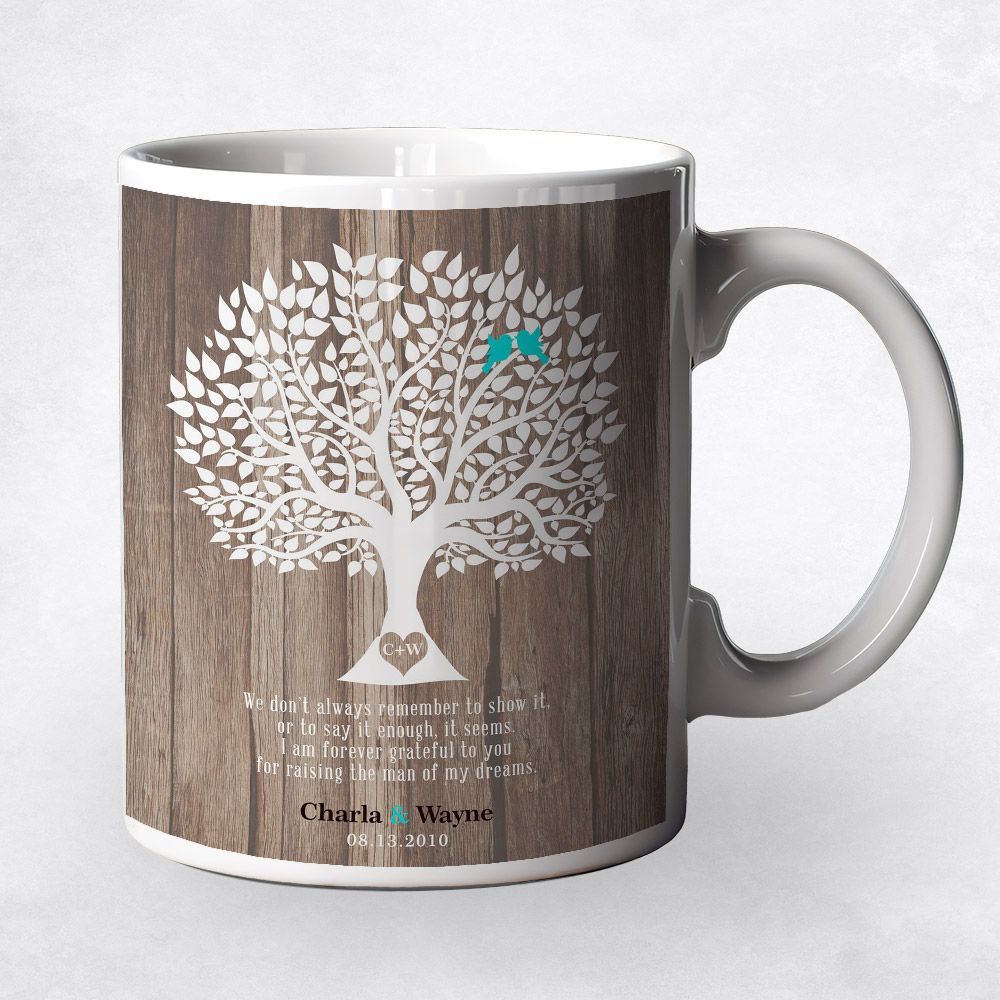 Wood Tree Silhouette Wedding Coffee Mug Gift for Mother Of The Groom M-1728
