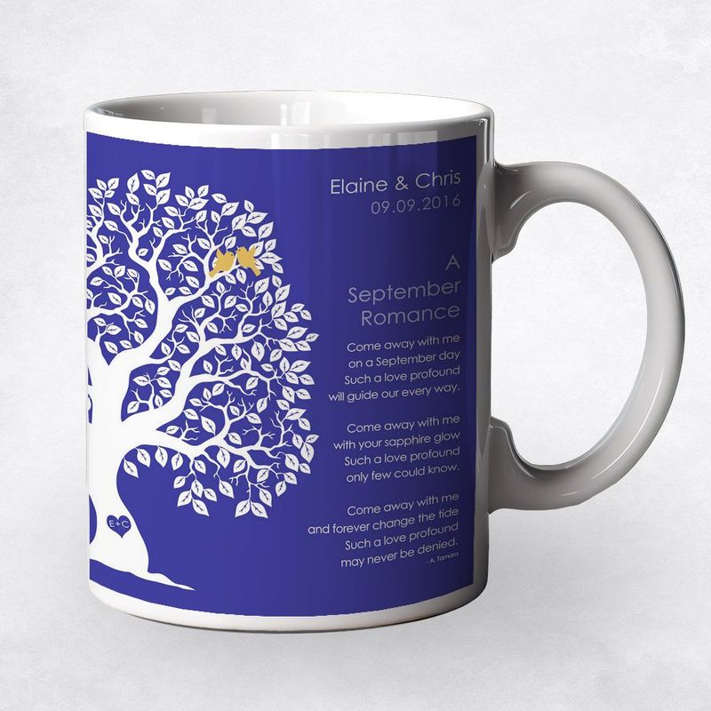 Half Artful Tree Engagement Coffee Mug Gift for Couple M-1709