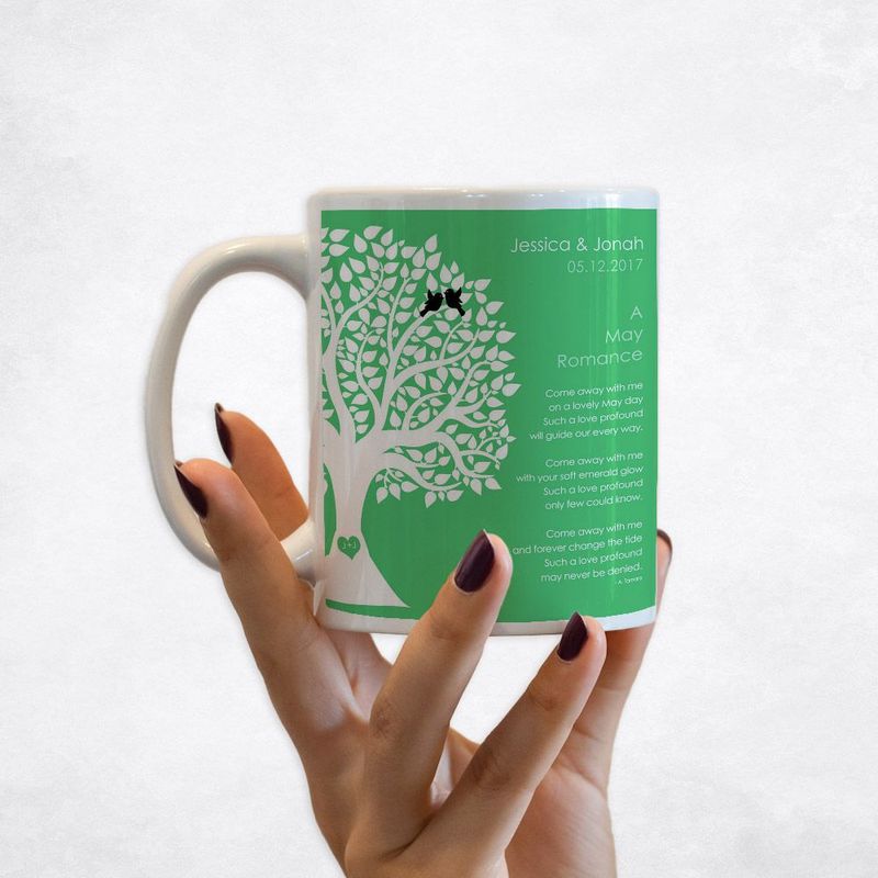 Half Silhouette Tree Engagement Coffee Mug Gift for Couple M-1705