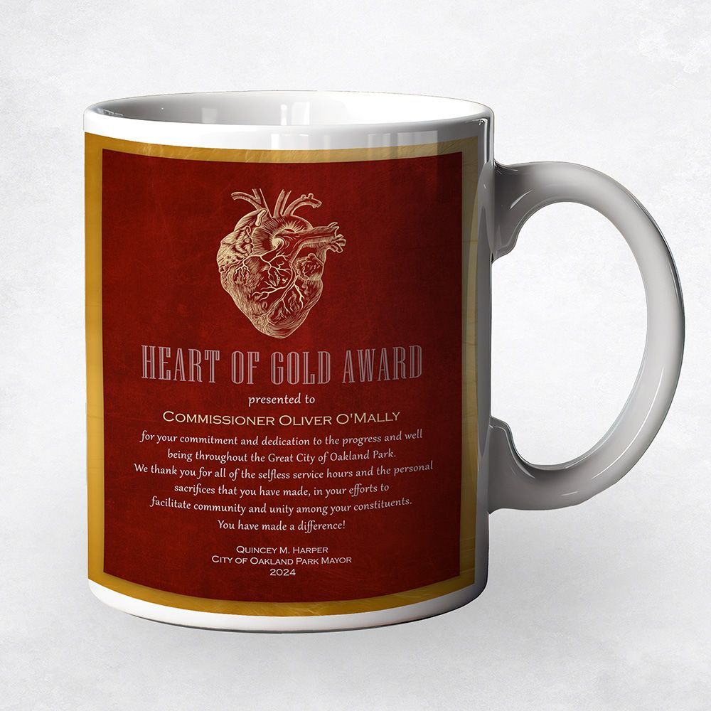 Red Tin Good Samaritan Heart Recognition Coffee Mug Gift for Volunteer M-2104