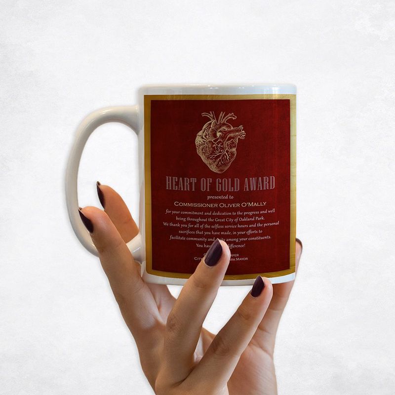 Red Tin Good Samaritan Heart Recognition Coffee Mug Gift for Volunteer M-2104