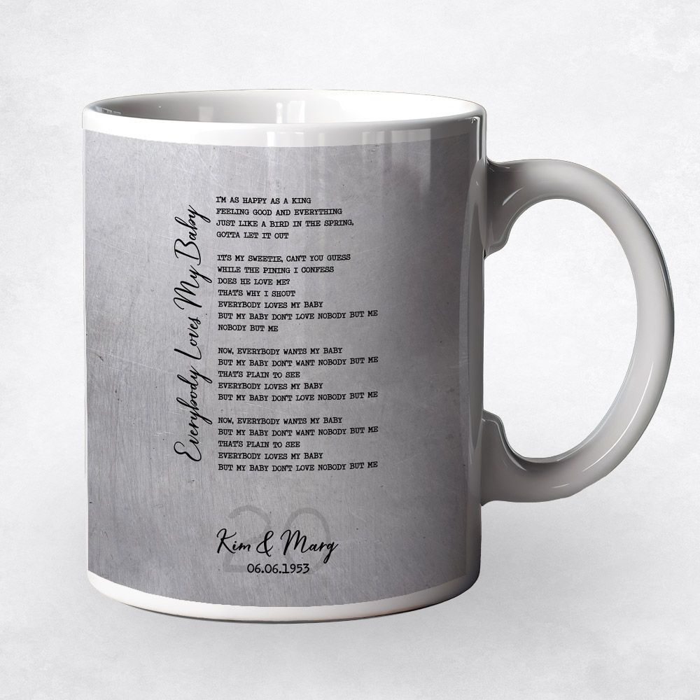 Platinum Our Song Lyrics 20th Anniversary Coffee Mug Gift for Couple M-1924