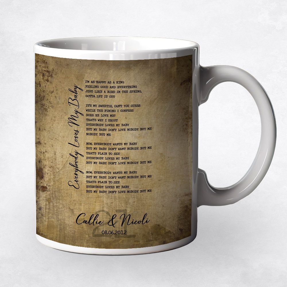 Brass Our Song Lyrics 21st Anniversary Coffee Mug Gift for Couple M-1920