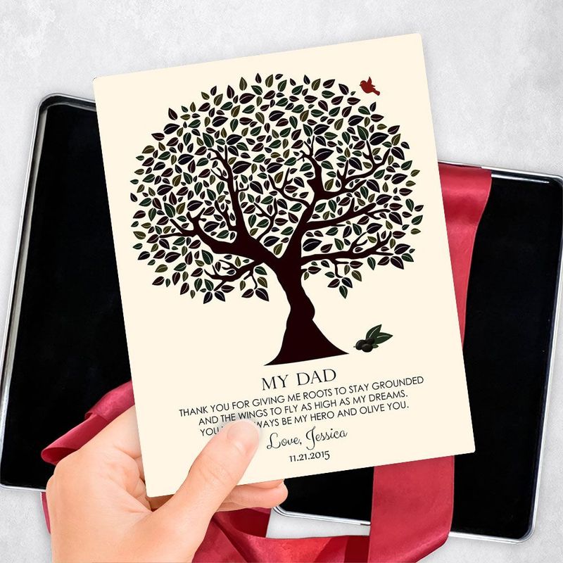 Dark Olive Tree Wedding Gift Delivery Box Gift for Father TOY-1175