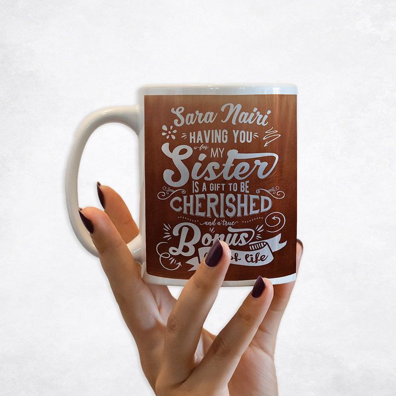 #1 Best Seller - Copper A Sister is a Bonus Out of Life Typography Birthday Coffee Mug Gift for Sister M-2147