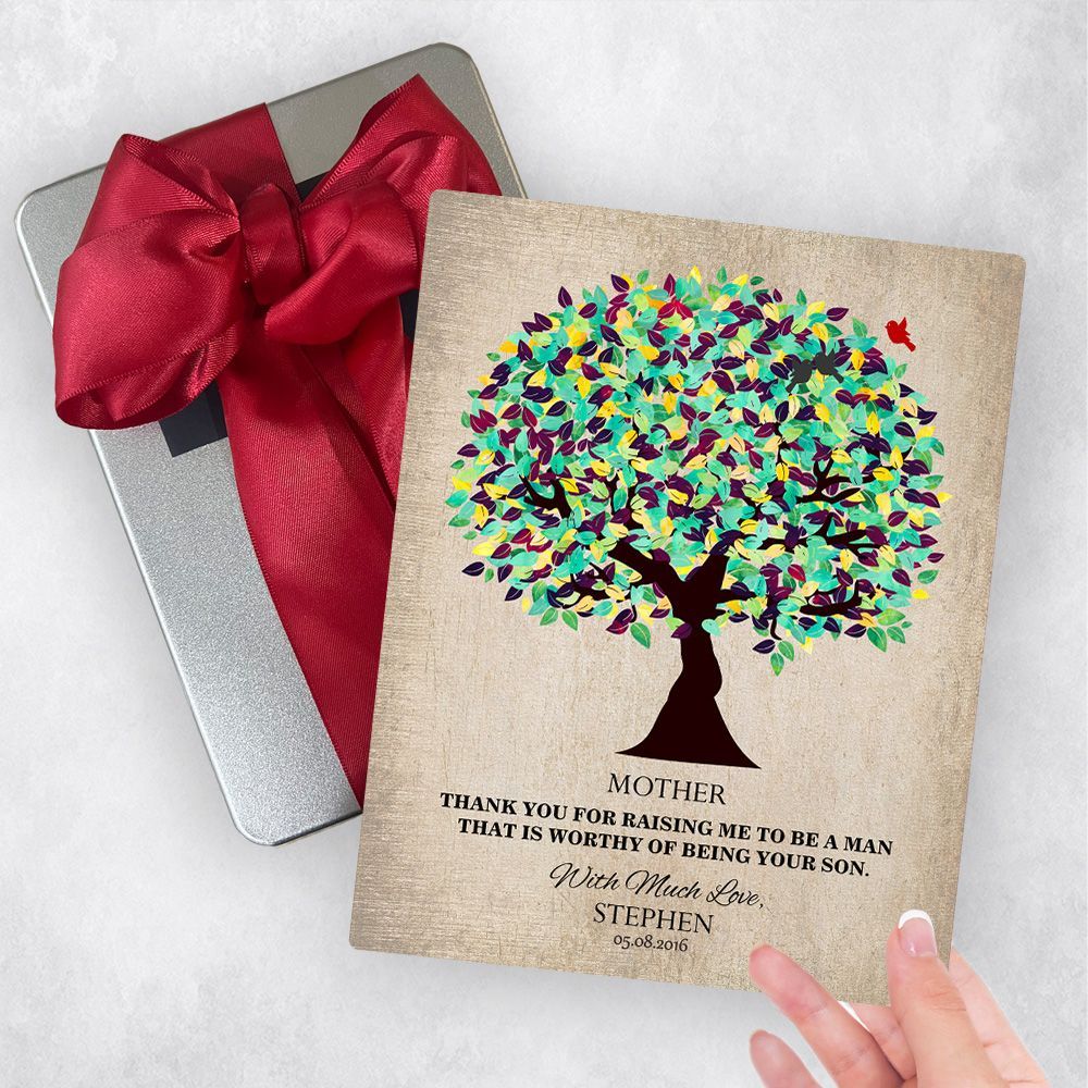 Green Plum Tree Metal Plaque Family Gift Delivery For Mom Toy-1220
