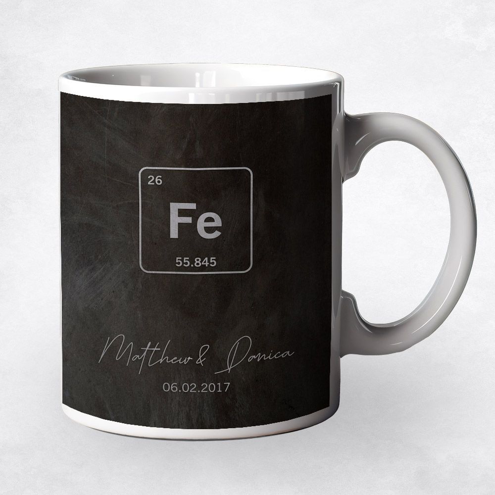 Iron Periodic Table Element 6th Anniversary Coffee Mug Gift for Couple M-1913