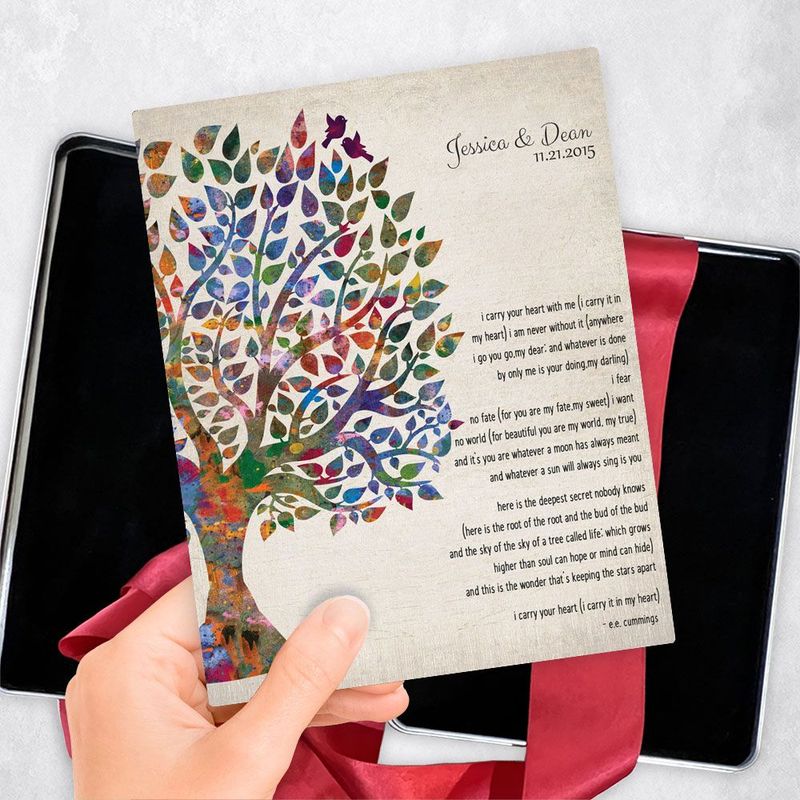 #1 Best Seller - Half Watercolor Tree 10th Anniversary Gift Delivery Box Gift for Couple TOY-1276
