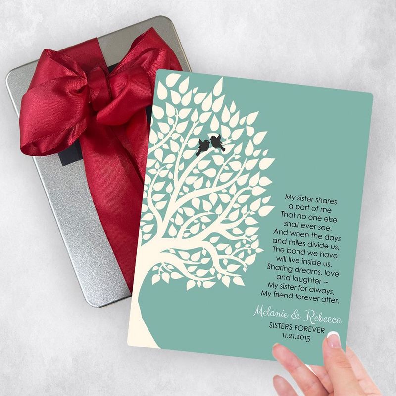 #1 Best Seller - Half Tree Sister Poem Wedding Gift Delivery Box Gift for Sister TOY-1145
