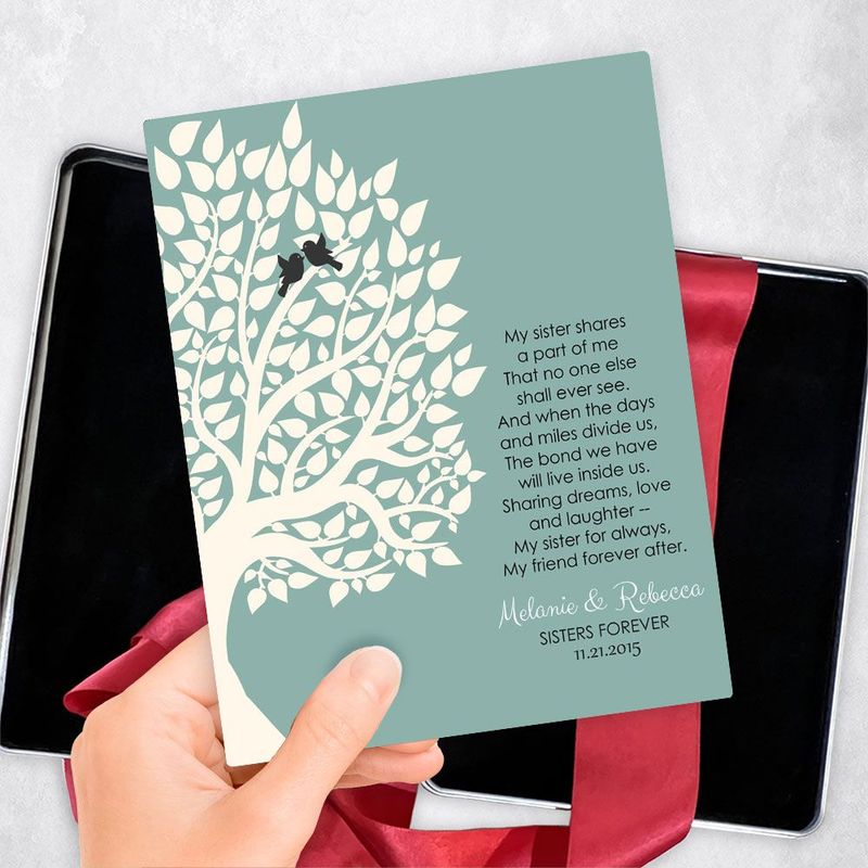 #1 Best Seller - Half Tree Sister Poem Wedding Gift Delivery Box Gift for Sister TOY-1145