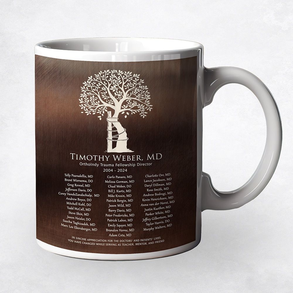Bronze Orthopedic Tree of Andry Recognition Coffee Mug Gift for Orthopedist M-2110