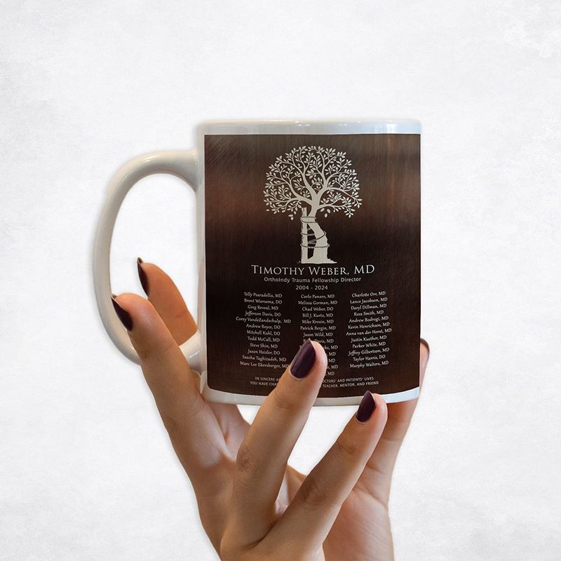 Bronze Orthopedic Tree of Andry Recognition Coffee Mug Gift for Orthopedist M-2110