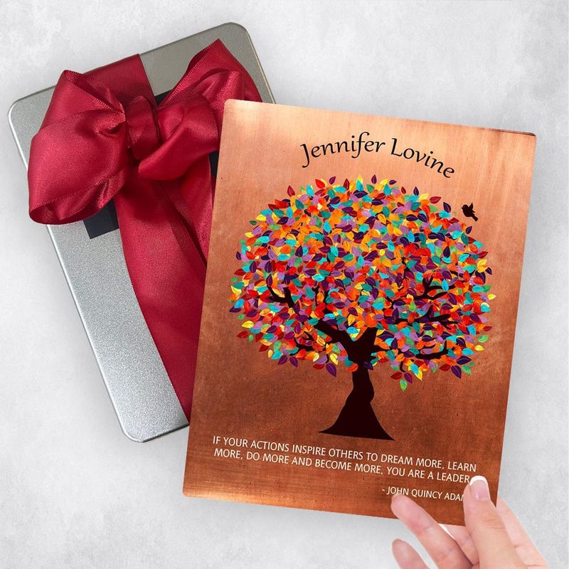 #1 Best Seller - Copper Colorful Spring Tree Leadership Appreciation Gift Delivery Box Gift for Mentor TOY-1429