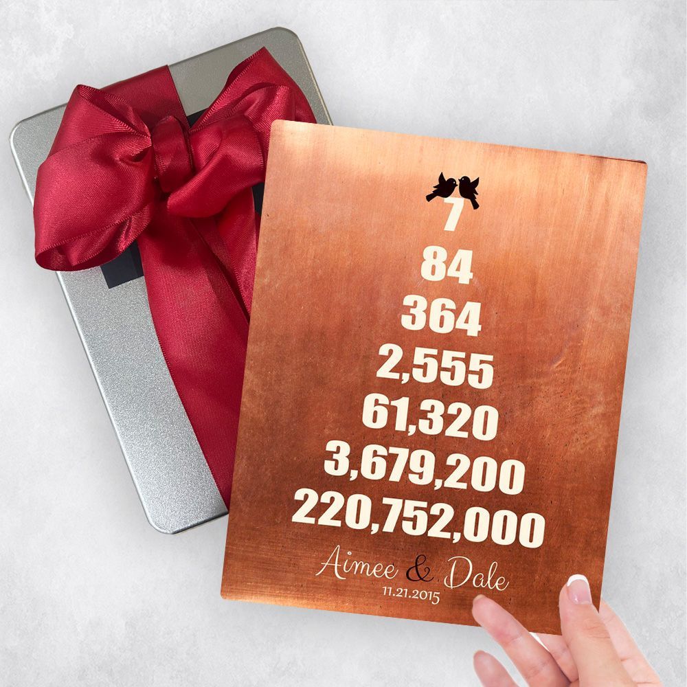 Copper Countdown Pyramid 7th Anniversary Gift Delivery Box Gift for Couple TOY-1327
