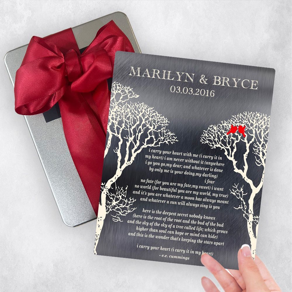 Tin Bare Tree 10th Anniversary Gift Delivery Box Gift for Couple TOY-1303