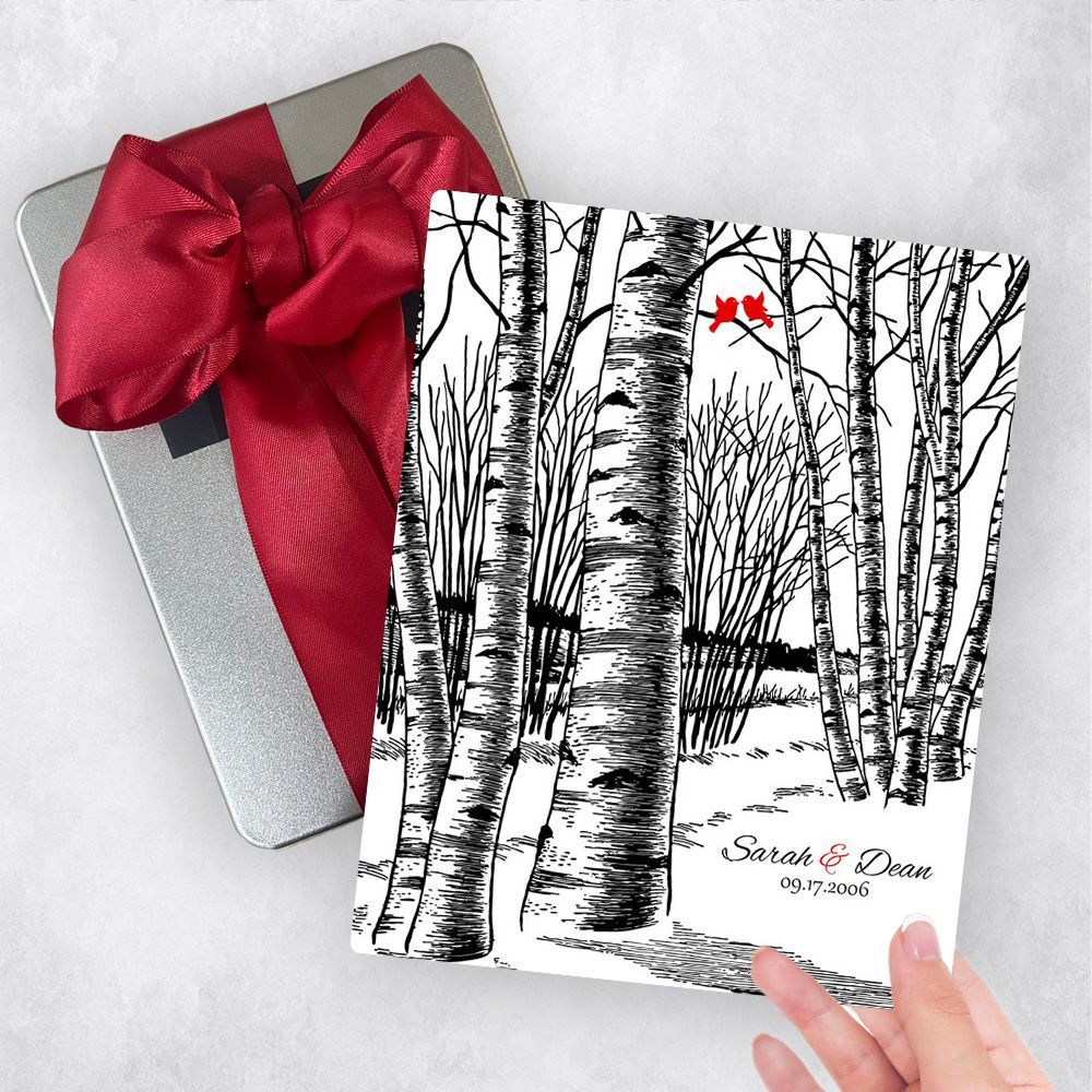 Birch Tree Forest 10th Anniversary Gift Delivery Box Gift for Couple TOY-1399