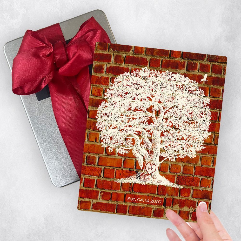 Brick Oak Tree 8th Anniversary Gift Delivery Box Gift for Couple TOY-1381