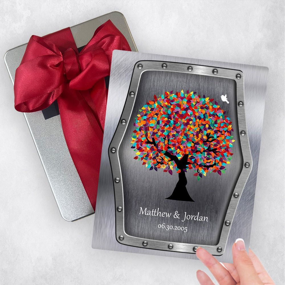 Steel Colorful Spring Tree 11th Anniversary Gift Delivery Box Gift for Couple TOY-1376