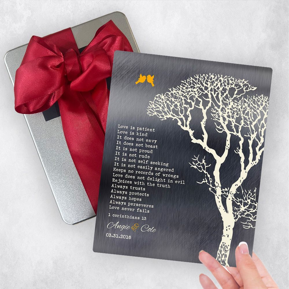 Tin Bare Tree 10th Anniversary Gift Delivery Box Gift for Couple TOY-1297