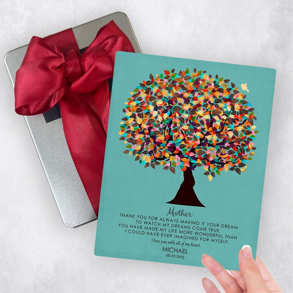 Late Spring Tree Metal Plaque Family Gift Delivery For Mother Toy-1312