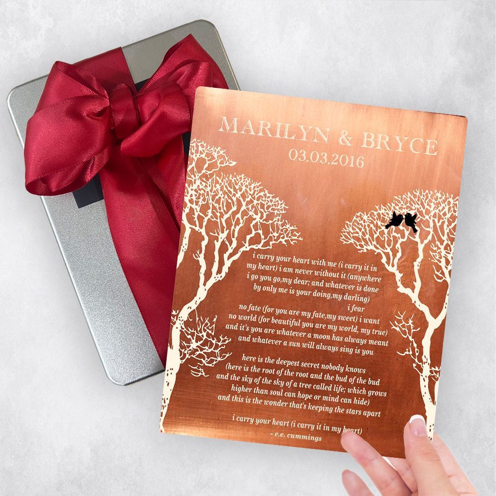 Copper Bare Tree 7th Anniversary Gift Delivery Box Gift for Couple TOY-1302
