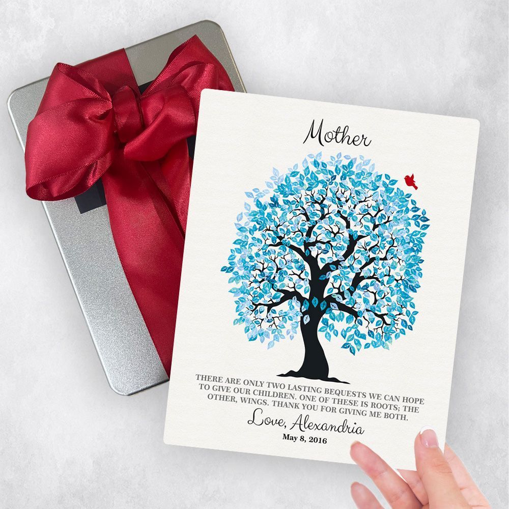 Blue Owl Tree Metal Plaque Family Gift Delivery For Mother Toy-1273