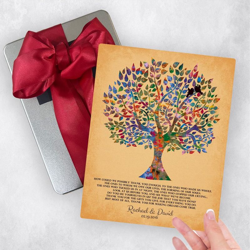 #1 Best Seller - Watercolor Tree Wedding Gift Delivery Box Gift for Parents TOY-1258
