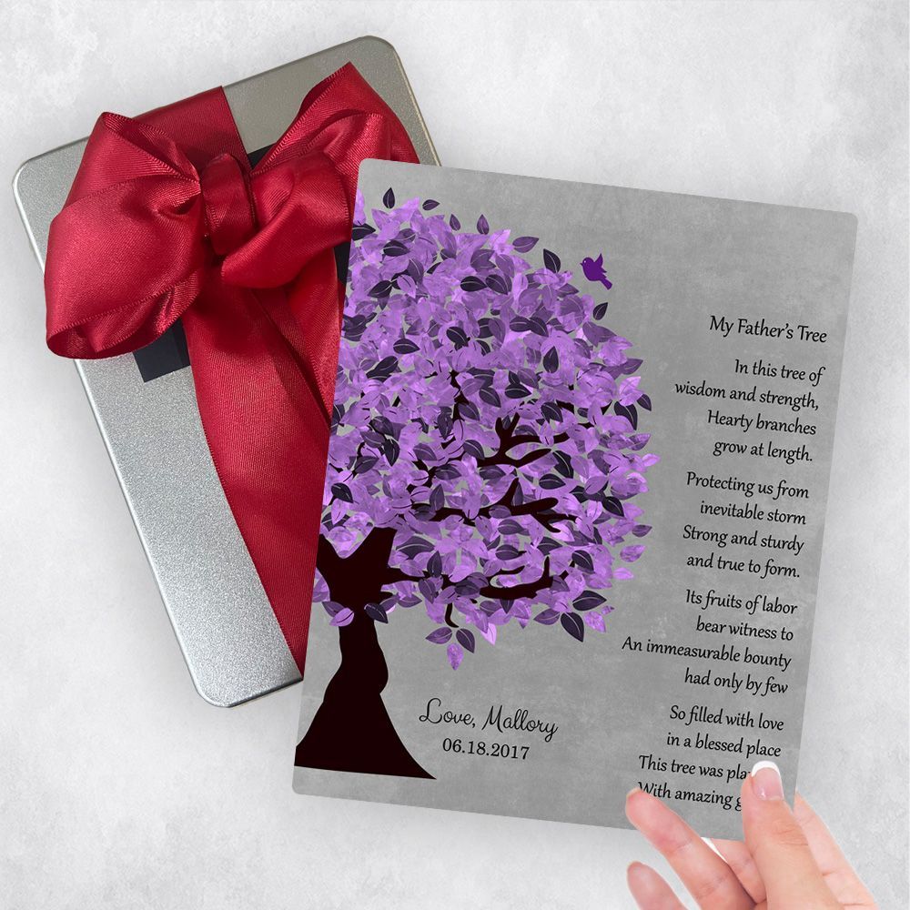 Side Purple Tree Metal Plaque Family Gift Delivery For Dad Toy-1482
