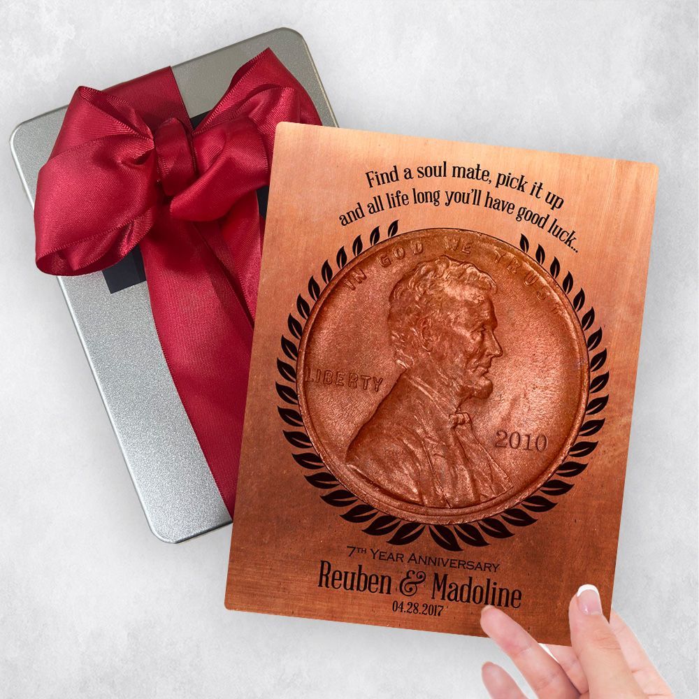 #1 Best Seller - Copper Penny Coin 7th Anniversary Gift Delivery Box Gift for Couple TOY-1467