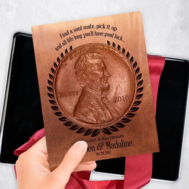 #1 Best Seller - Copper Penny Coin 7th Anniversary Gift Delivery Box Gift for Couple TOY-1467