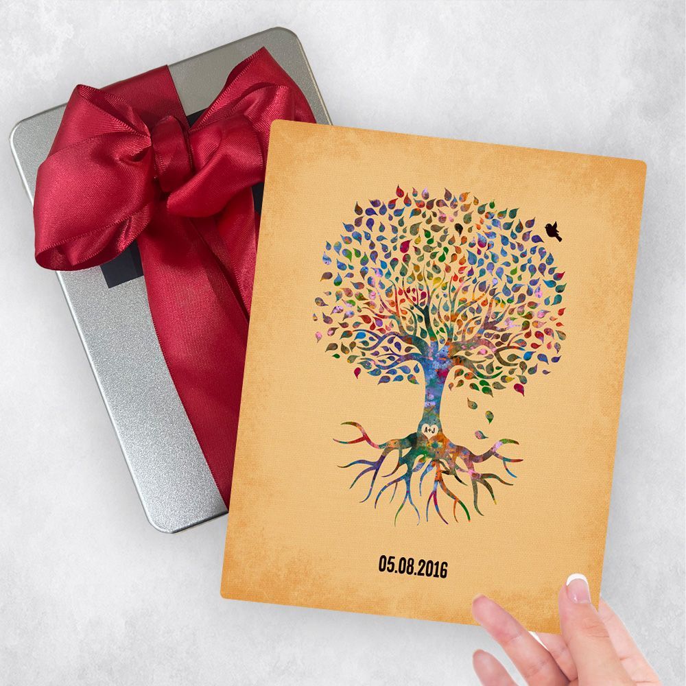 Watercolor Tree with Roots Anniversary Gift Delivery Box Gift for Couple TOY-1261
